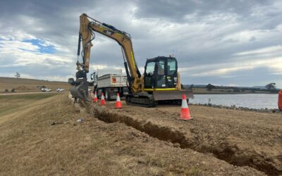 Sinkhole repairs underway at Woodglen water storage basin